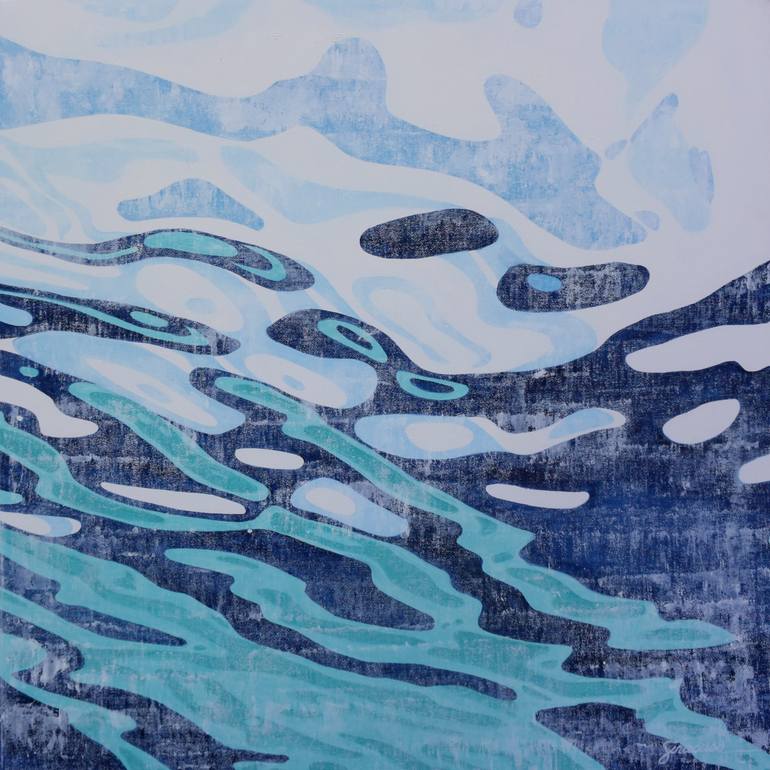 Print of Abstract Ocean Painting by Julie Siracusa