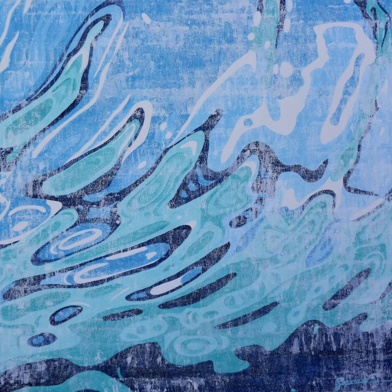 Print of Abstract Ocean Painting by Julie Siracusa