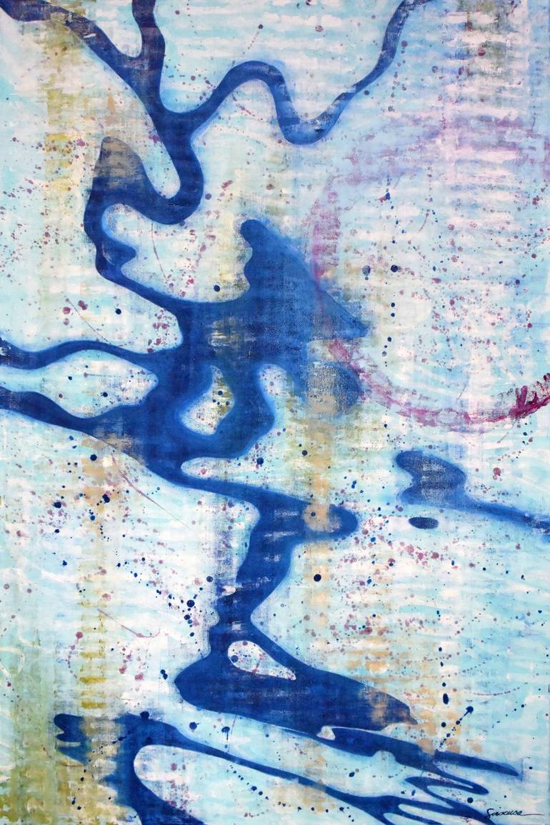 Original Abstract Expressionism Water Printmaking by Julie Siracusa