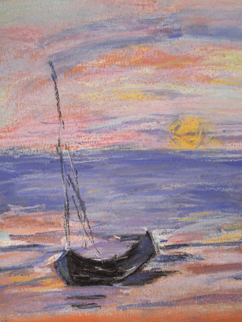 Original Impressionism Landscape Drawing by Emanuele Gayet