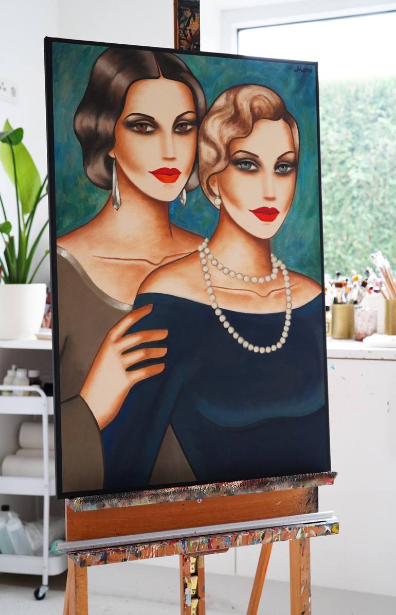 Original Art Deco Women Painting by Ekaterina More