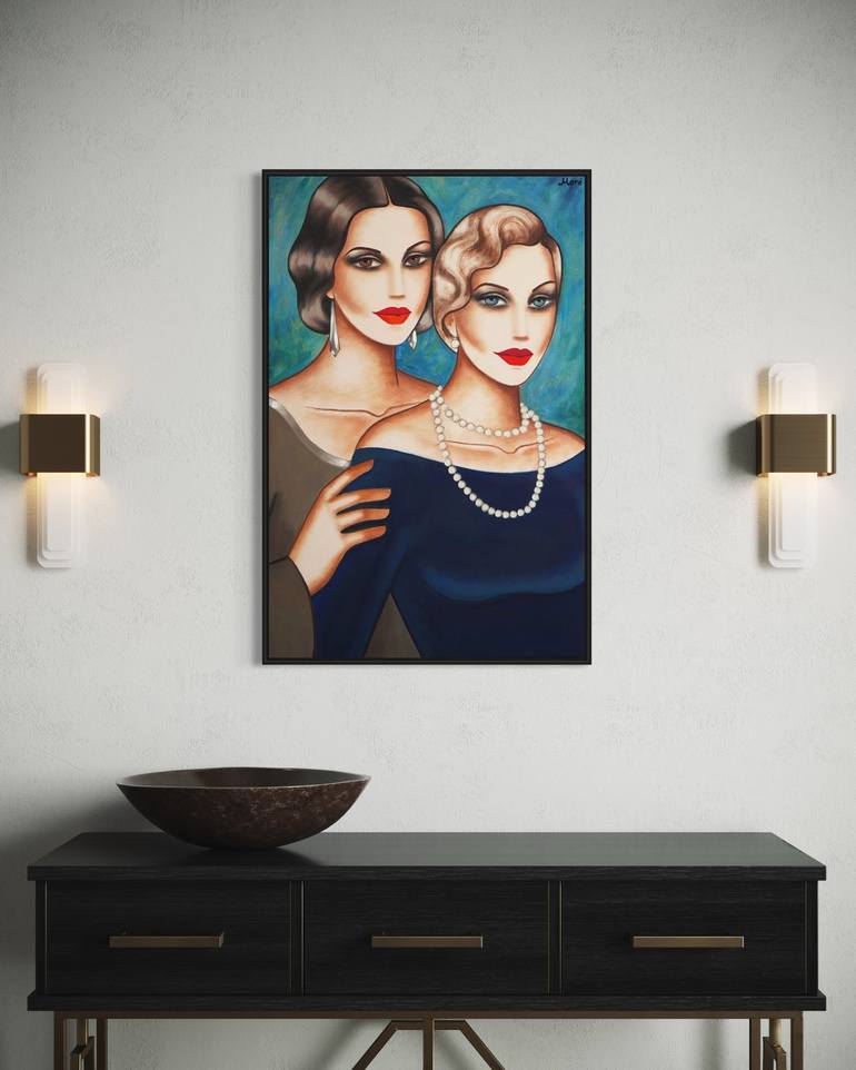 Original Art Deco Women Painting by Ekaterina More