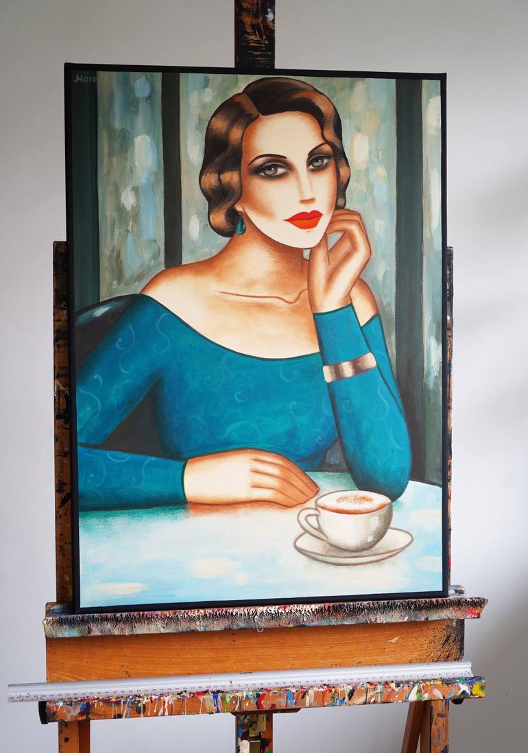 Original Art Deco Women Painting by Ekaterina More