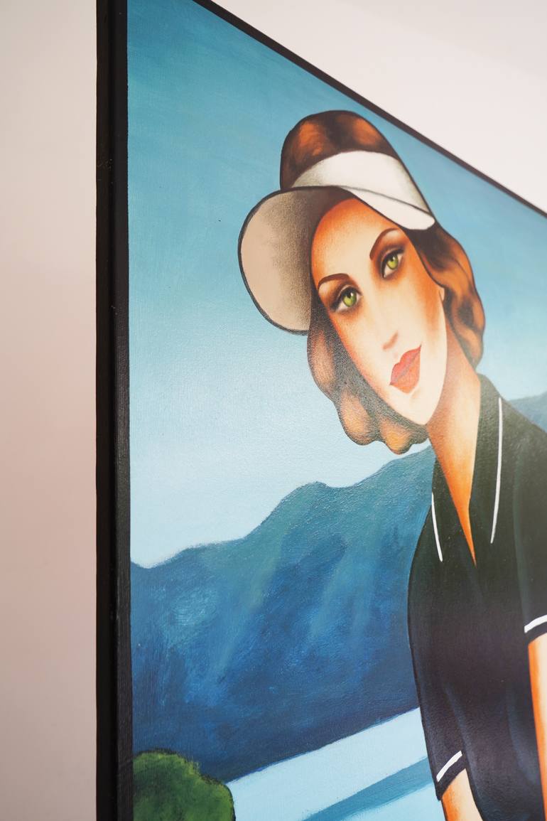 Original Art Deco Sports Painting by Ekaterina More