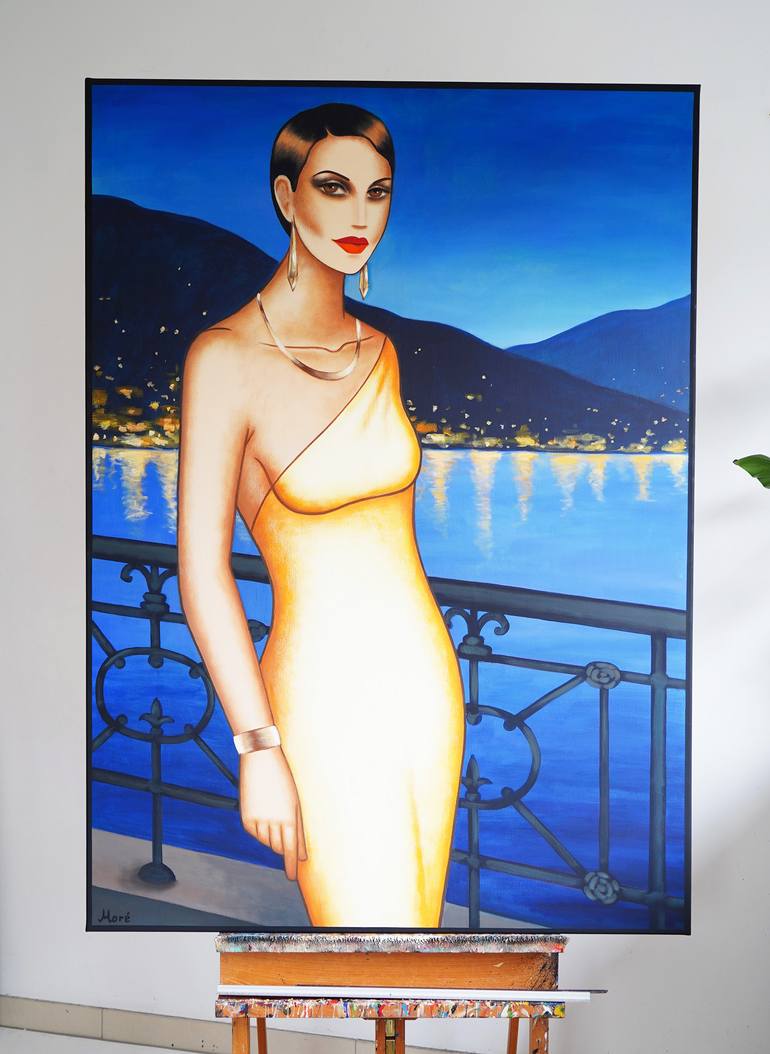 Original Art Deco Women Painting by Ekaterina More