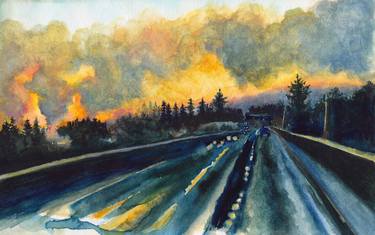 Original Abstract Expressionism Landscape Painting by Ivy Bowers