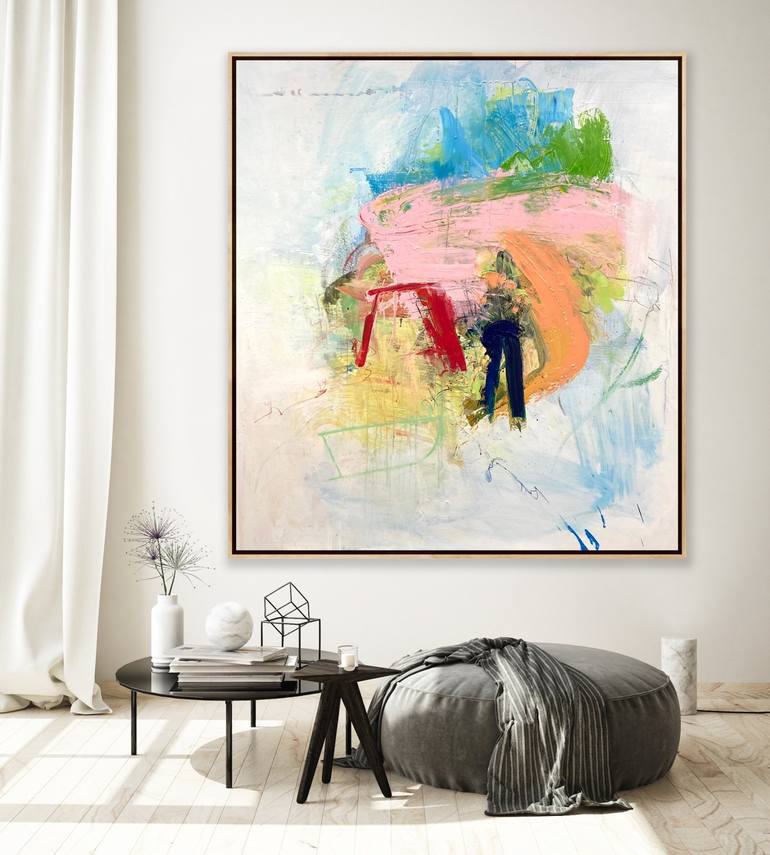 Original Abstract Expressionism Abstract Painting by Charles Hebert