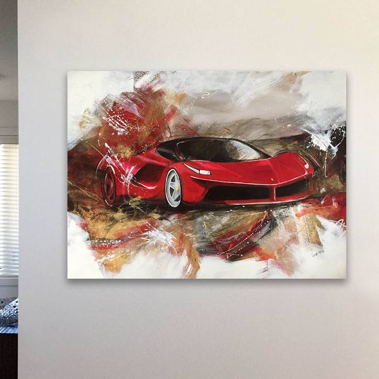 Original Abstract Automobile Painting by Lynette Melnyk
