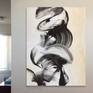 Abstract contemporary art in minimal colors of black, white and metallic gold
