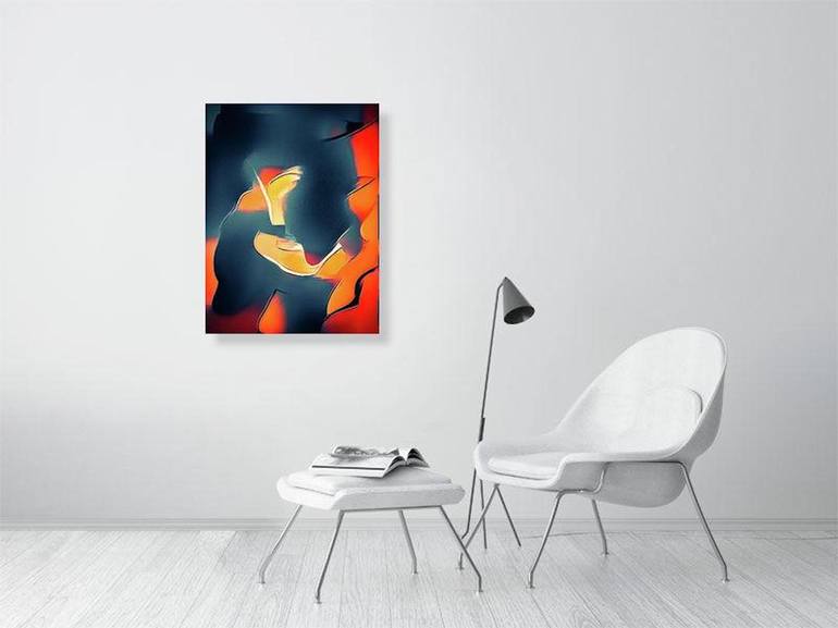 Original Abstract Love Mixed Media by Zoi Roupakia