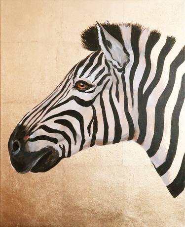 Zebra striped - original acrylic painting on canvas thumb