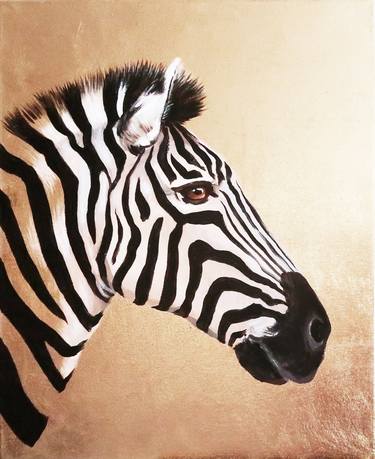 Zebra #2 - original acrylic painting on canvas thumb
