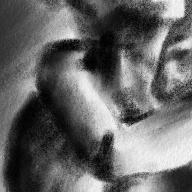 Original Abstract Nude Drawing by Raphael S