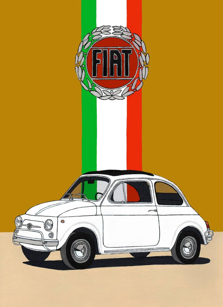 Fiat 500 Painting By Paul Cockram Saatchi Art