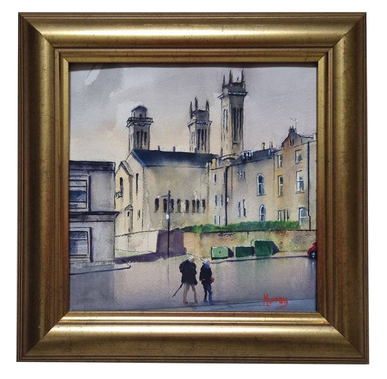 Original Architecture Painting by Stephen Murray | Realism Art on Paper | Glasgow Watercolour Painting, Glasgow Cityscape Trinity Towers