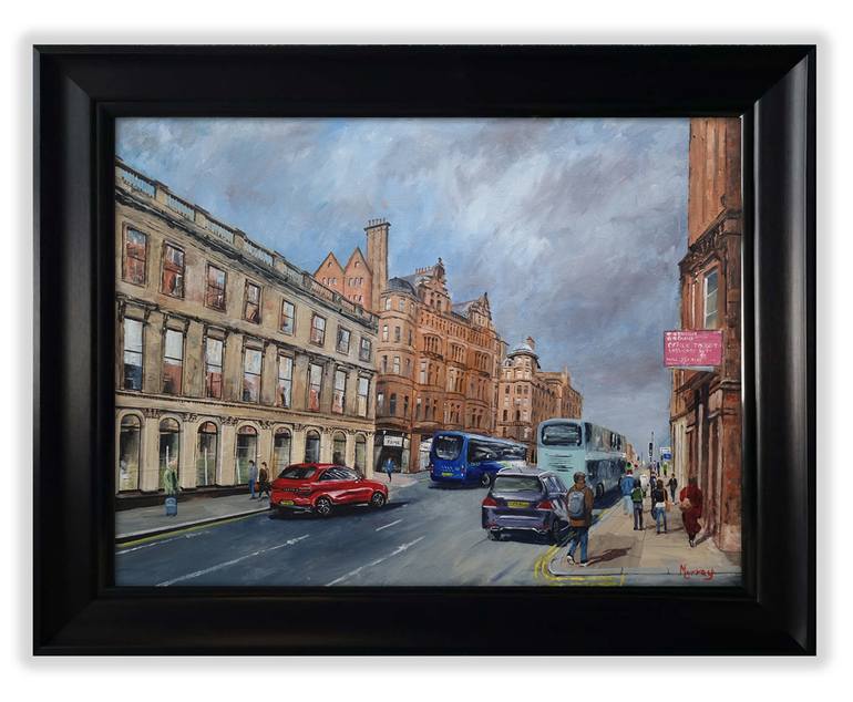 Original Architecture Painting by Stephen Murray | Realism Art on Canvas | Glasgow Hope Street Scotland
