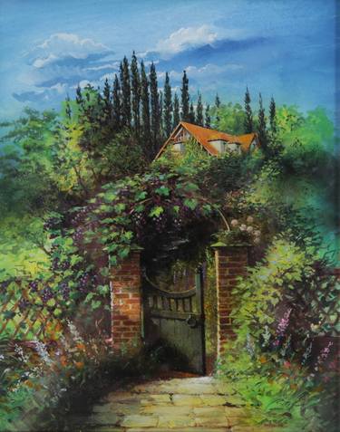 Saga of wine Wine cellar Realistic Landscape Green Blue Orange thumb