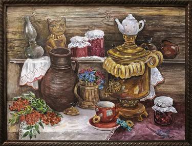 A soulful dacha still life in the Russian style thumb