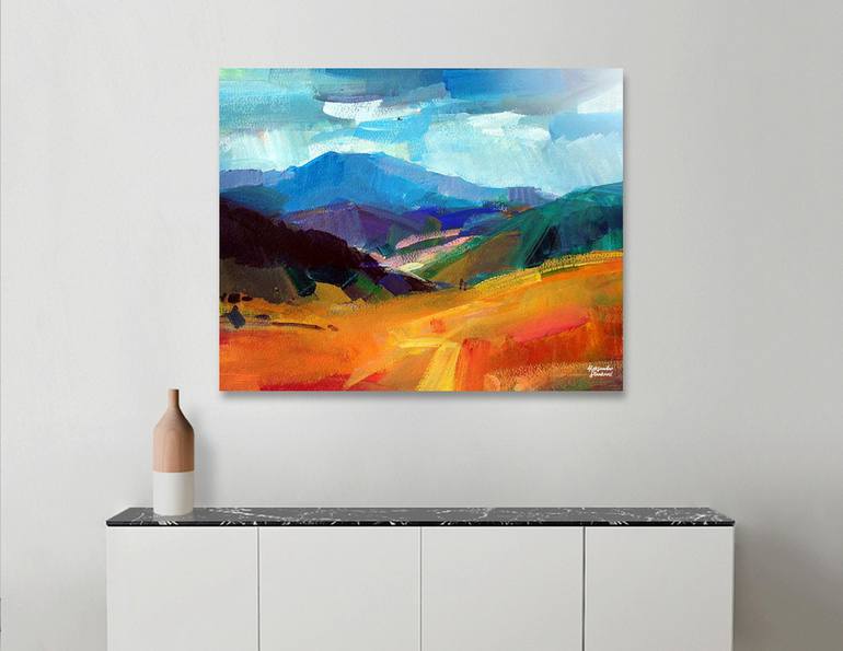 Original Expressionism Landscape Painting by Aleksandar Stankovic