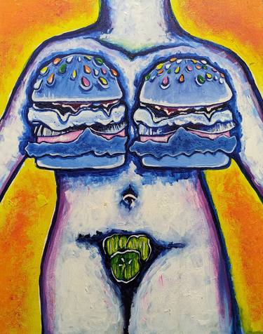 Burgers In Blues Purples Pinks Female Figure Contemporary thumb
