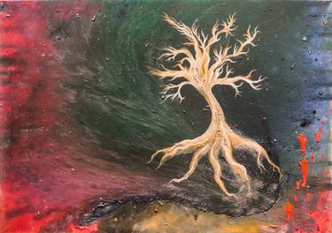 Original Surrealism Tree Paintings by Liiv Darya