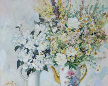 Print of Impressionism Floral Paintings by Anna Silabrama