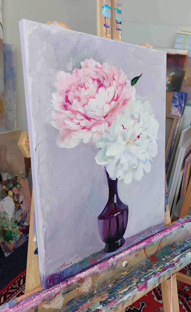 Original Impressionism Floral Painting by Anna Silabrama