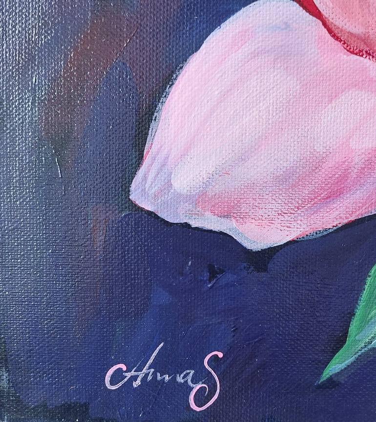 Original Impressionism Floral Painting by Anna Silabrama