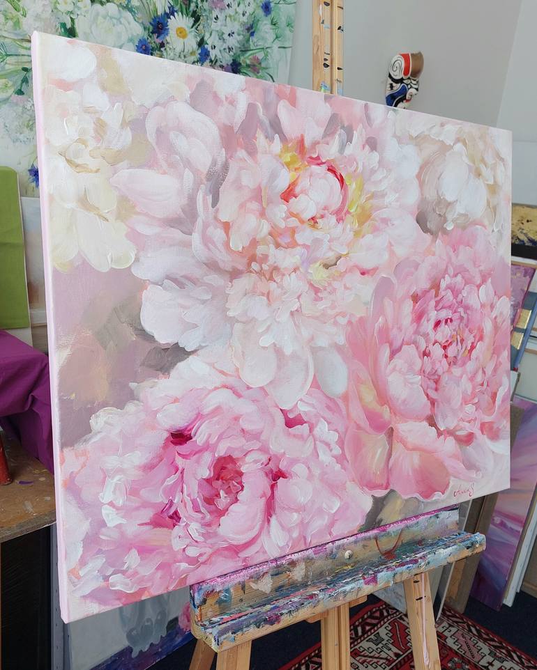 Original Impressionism Floral Painting by Anna Silabrama