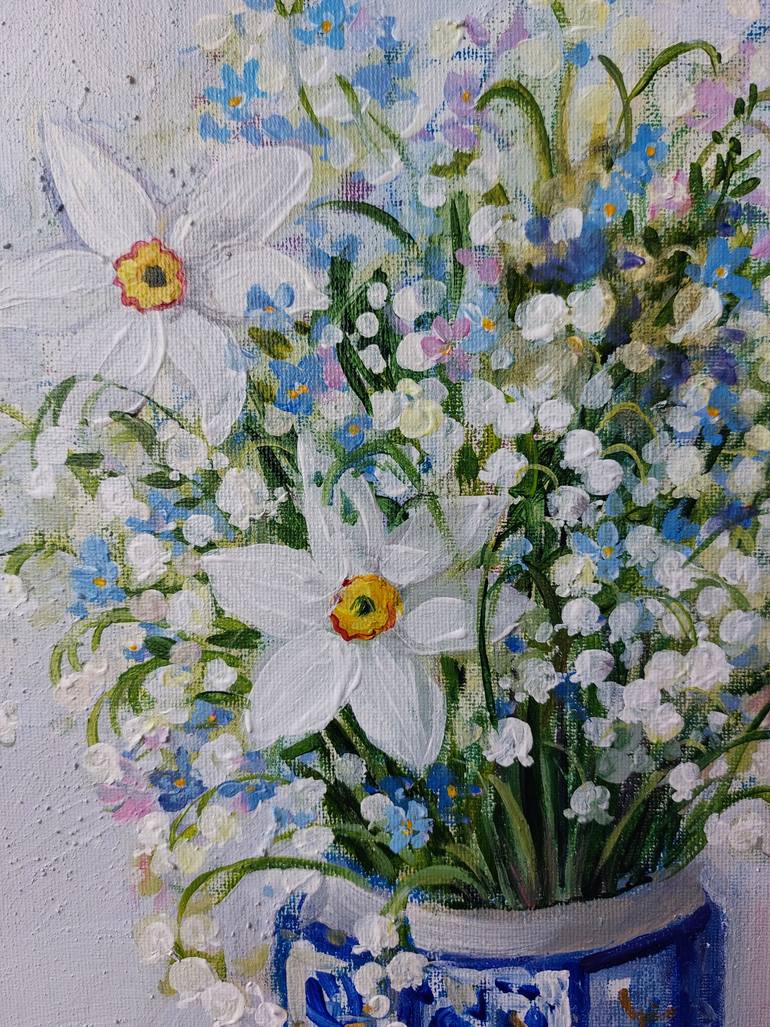 Original Impressionism Floral Painting by Anna Silabrama