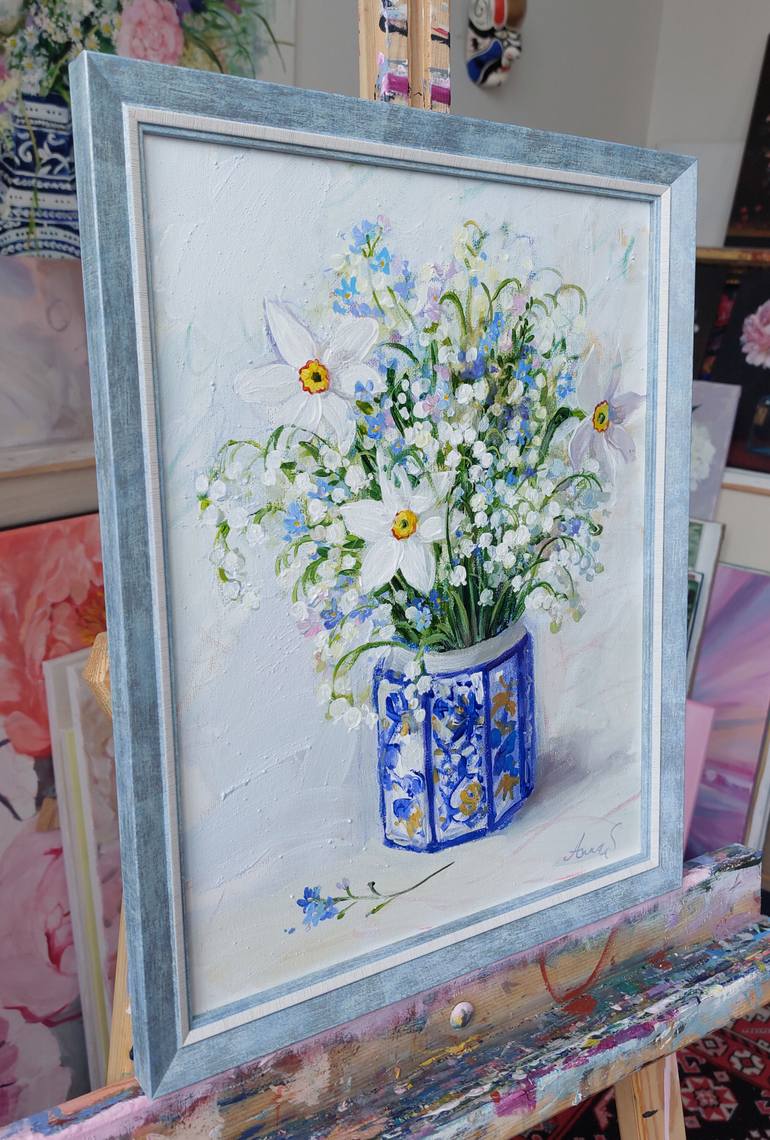 Original Impressionism Floral Painting by Anna Silabrama