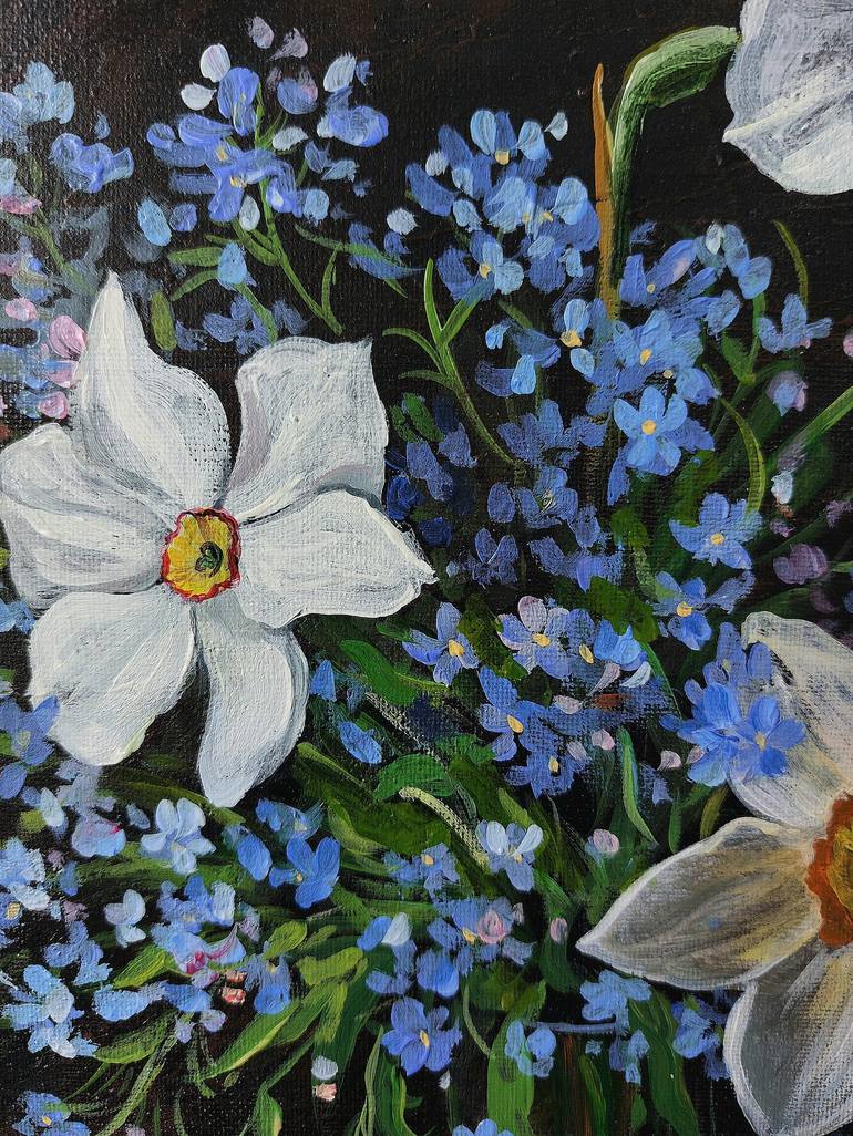 Original Impressionism Floral Painting by Anna Silabrama