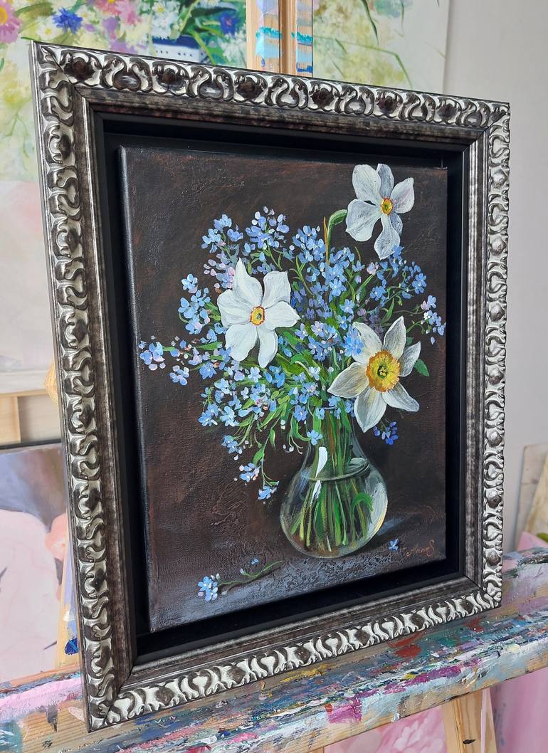 Original Impressionism Floral Painting by Anna Silabrama