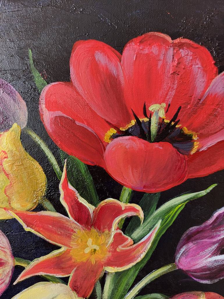 Original Realism Floral Painting by Anna Silabrama