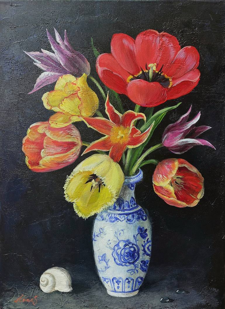 Original Realism Floral Painting by Anna Silabrama