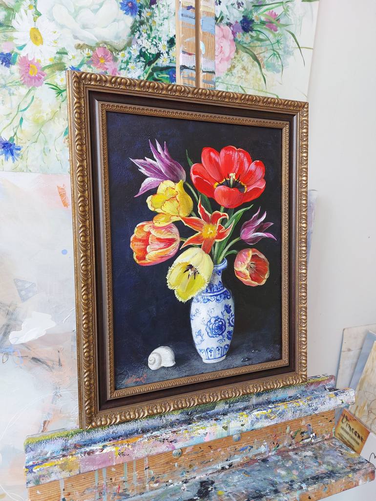 Original Realism Floral Painting by Anna Silabrama