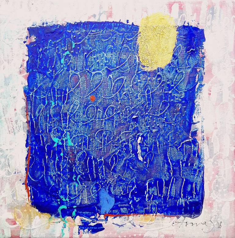 Original Abstract Painting by Anna Silabrama | Abstract Art on Canvas | The Sun of The Night