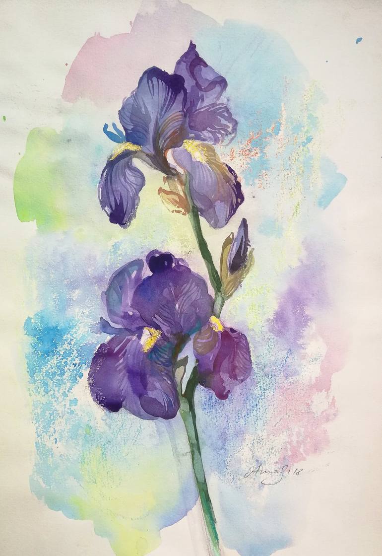 ''Iris'' Painting by Anna Silabrama | Saatchi Art