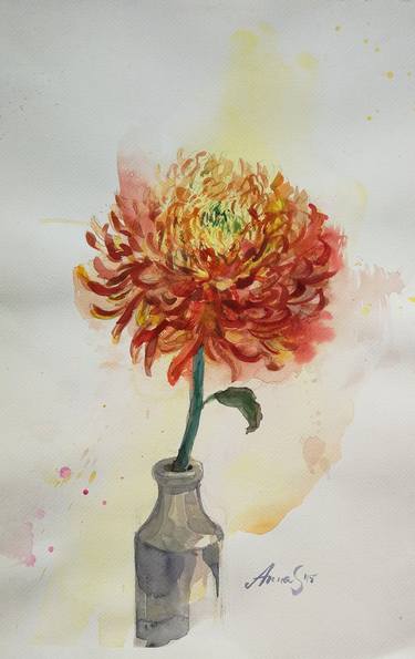 Original Fine Art Floral Paintings by Anna Silabrama