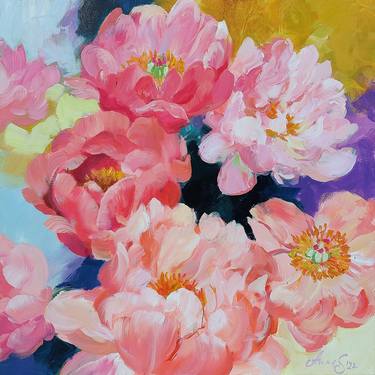 Original Fine Art Floral Paintings by Anna Silabrama