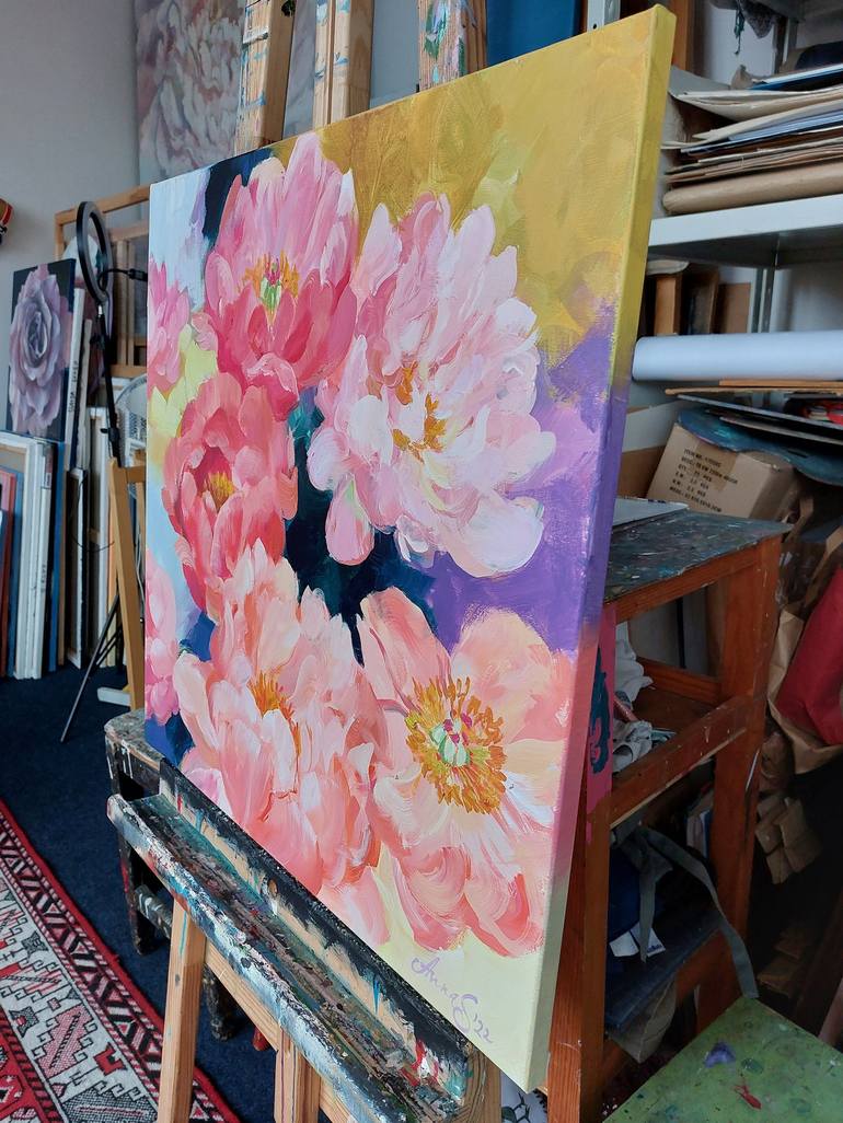 Original Floral Painting by Anna Silabrama