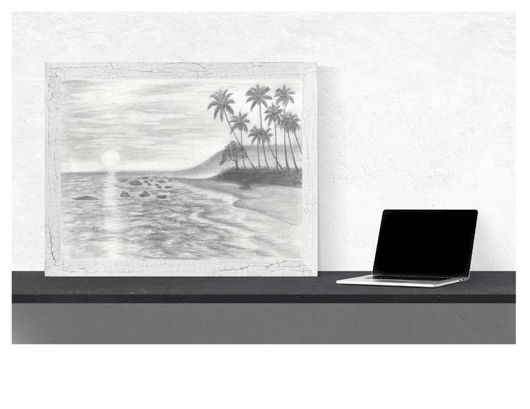 Original Art Deco Beach Drawing by Rifi Chandra