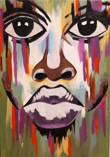 Original Abstract Portrait Paintings by Brittney Valdez