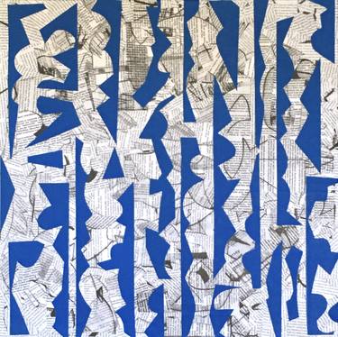 Saatchi Art Artist Samuel Fleming Lewis; Collage, “BLUE MOVES” #art