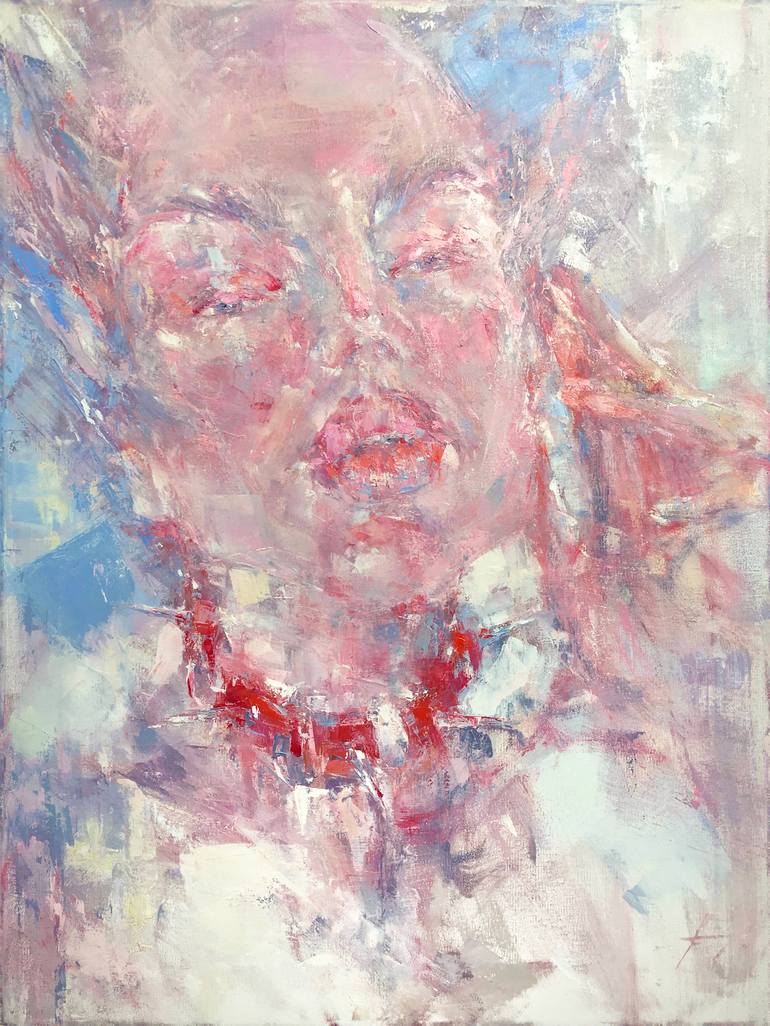 SUBMISSION - original oil portrait, canvas painting, erotic art, woman  portrait, lips, red, sex, erotics, original gift, home decor, unique  Painting by Marie Getta | Saatchi Art