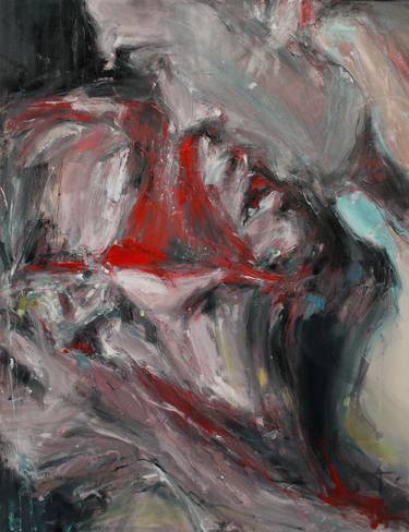 RED BREATH - original oil painting, erotic art, fine art, expressionism, original gift, art decor, home decor, gift idea thumb