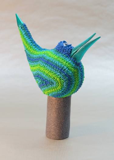 Queer bird green-blue thumb