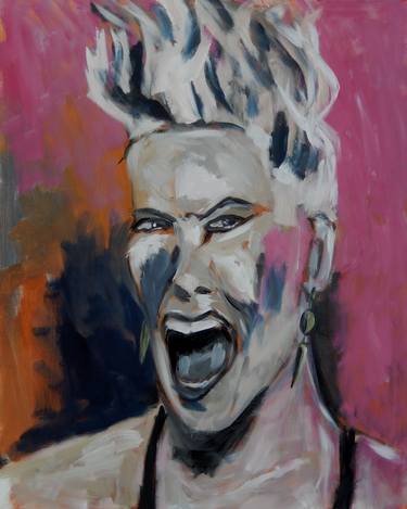 Original Expressionism Pop Culture/Celebrity Paintings by Gisela Hammer