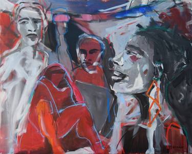 Original Figurative Abstract Paintings by Gisela Hammer