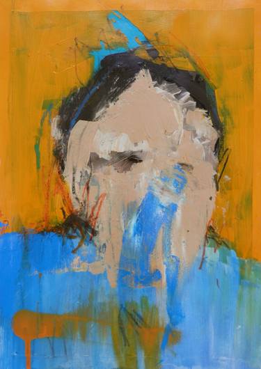 Original Expressionism Portrait Painting by Michael Pot